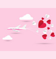 love invitation card valentines day airplane vector image vector image