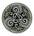 round dish ornate with celtic disk and triskele vector image