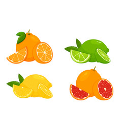 Lime and lemon cartoon slices Royalty Free Vector Image