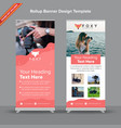contemporary rollup banner with peach fluidity vector image