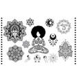 lord ganesha yoga pose lotus chakra moon vector image vector image