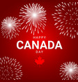 fireworks on red background for national day vector image vector image