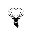 head of deer with antlers love vector image vector image