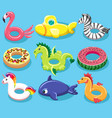 inflatable toy lifebuoys vector image vector image