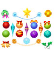 xmas tree toys set vector image