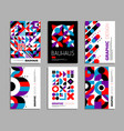 bauhaus posters templates with geometric patterns vector image