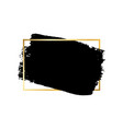 brush stroke gold text box isolated white vector image vector image