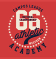 graphic campus league athletic vector image vector image