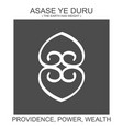 Icon with african adinkra symbol asase ye duru Vector Image