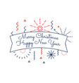 merry christmas happy new year colorful vintage vector image