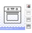 oven simple black line icon vector image vector image