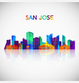 san jose costa rica skyline silhouette vector image
