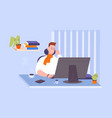worker sick flu sickly freelance employee working vector image