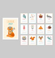 cute animal calendar 2021 kid animals forest vector image vector image