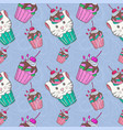 cute baby kitten seamless pattern set vector image vector image