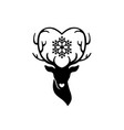 head of deer with antlers love vector image vector image