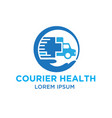 medical courier logo designs vector image vector image