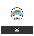 mountain with sea view logo design template vector image