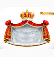 royal mantle and crown 3d icon vector image vector image