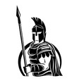 spartan sign with spear and shield vector image vector image