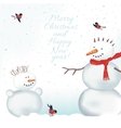 christmas card with snowmen vector image