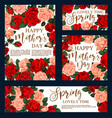floral roses cards for mother day vector image