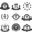 mathematic pi logo set pi icons set vector image