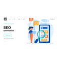 seo optimization web concept woman making search vector image