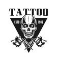 tattoo studio emblem with skull vector image vector image
