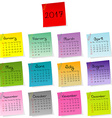 2017 calendar made of colored sheets paper vector image vector image