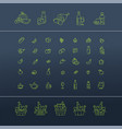 set of food and drinks icons for restaurant vector image