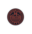 vintage monoline mountain peaks badge logo design vector image