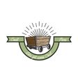 color vintage coal mining emblem vector image vector image
