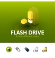 flash drive icon in different style vector image
