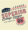 graphic superior college league vector image