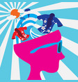head of surfing in summer vector image