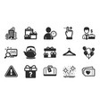 balloons cloakroom and search icons set secret vector image