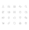 internet and web line icon set vector image vector image