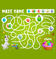 kid maze game help easter rabbit choose right path vector image vector image
