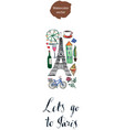 lets go to paris vector image vector image