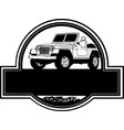 monochrome jeep car on logo vector image vector image