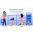 new owners for homeless animals flat banner vector image