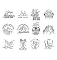 vintage simple camp logo designs set outdoor vector image