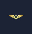 wing emblem gold logo vector image vector image