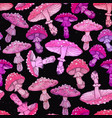 bright seamless pattern of hand-drawn fly agarics vector image