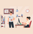 business people on coffee break in office room vector image vector image
