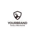deer shield logo template design vector image vector image
