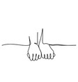 one line drawing of couple hands together vector image vector image