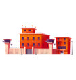 prison building jail with fence and watchtowers vector image