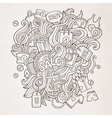 sale doodles elements sketch background vector image